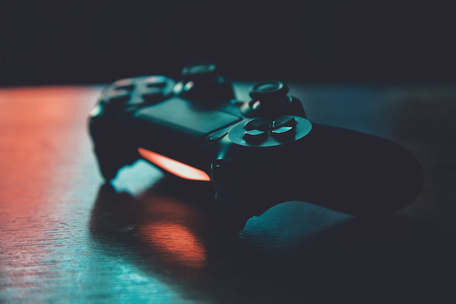 Controller under neon light